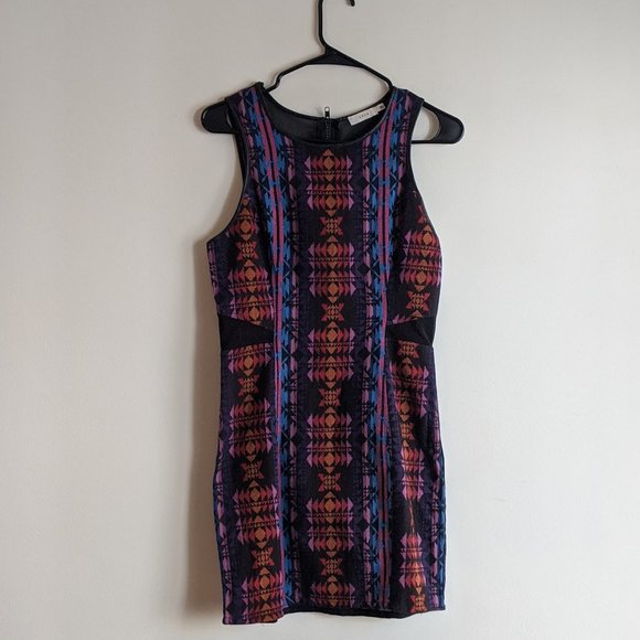 Black / Multi-Colored Sleeveless Dress by Lush (M) - Picture 1 of 7